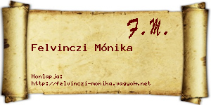 Felvinczi Mónika névjegykártya